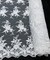 White Sequin Embroidered Lace Fabric by the Yard, 54" Wide Floral Mesh Lace with Double Scalloped Edges